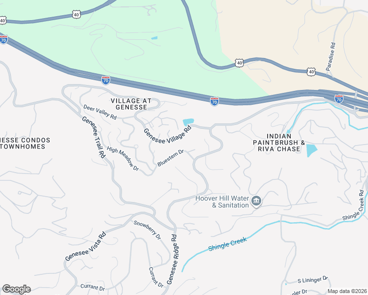 map of restaurants, bars, coffee shops, grocery stores, and more near 23485 Bluestem Drive in Golden
