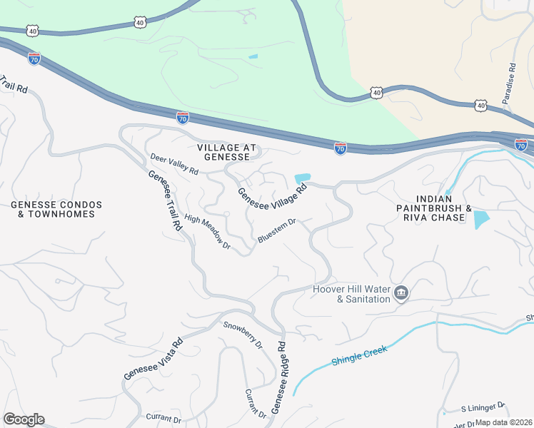 map of restaurants, bars, coffee shops, grocery stores, and more near 23626 Genesee Village Road in Golden