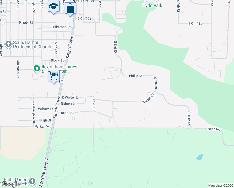 map of restaurants, bars, coffee shops, grocery stores, and more near 181 East Walter Lane in Saint Joseph