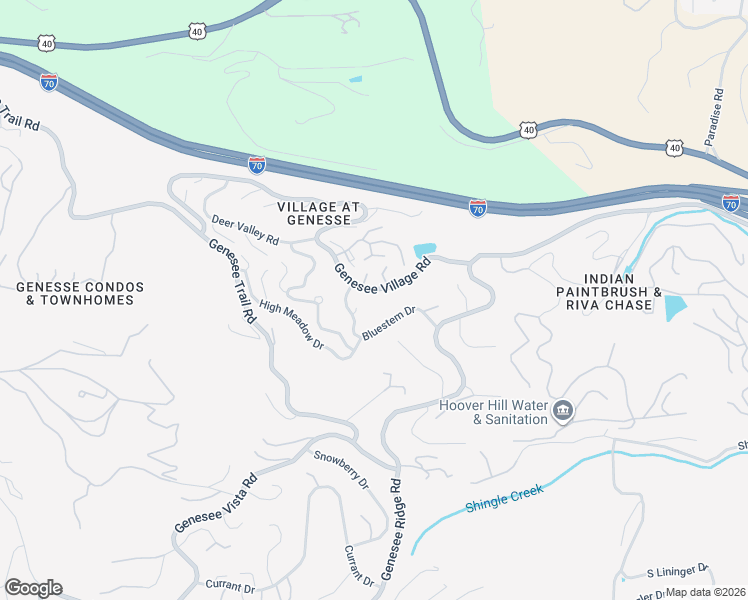 map of restaurants, bars, coffee shops, grocery stores, and more near 23626 Genesee Village Road in Golden