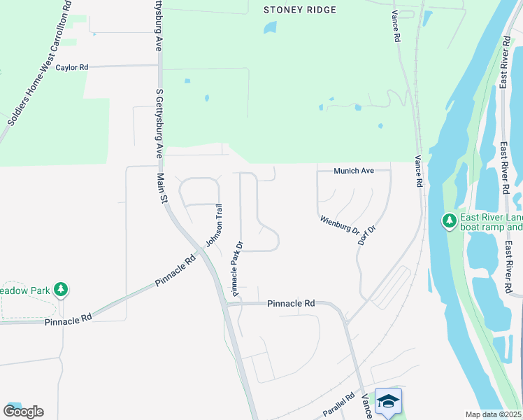 map of restaurants, bars, coffee shops, grocery stores, and more near 3162 Charlotte Mill Drive in Moraine