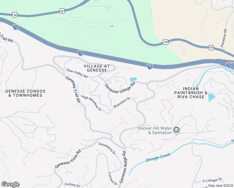 map of restaurants, bars, coffee shops, grocery stores, and more near 23626 Genesee Village Road in Golden
