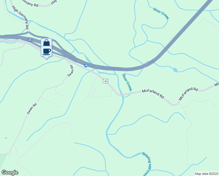 map of restaurants, bars, coffee shops, grocery stores, and more near 35702 National Pike Northeast in Little Orleans