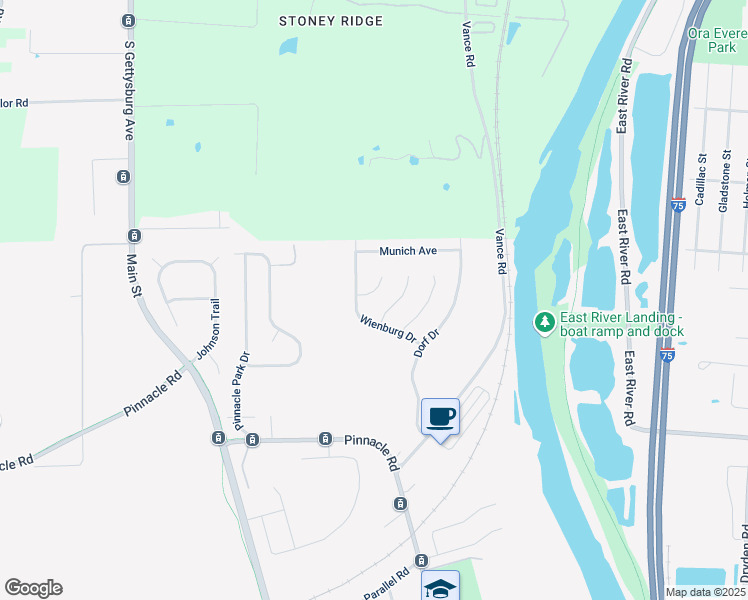 map of restaurants, bars, coffee shops, grocery stores, and more near 200 Wiesen Lane in Moraine