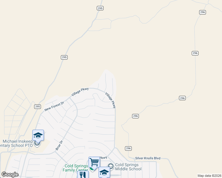 map of restaurants, bars, coffee shops, grocery stores, and more near in Cold Springs