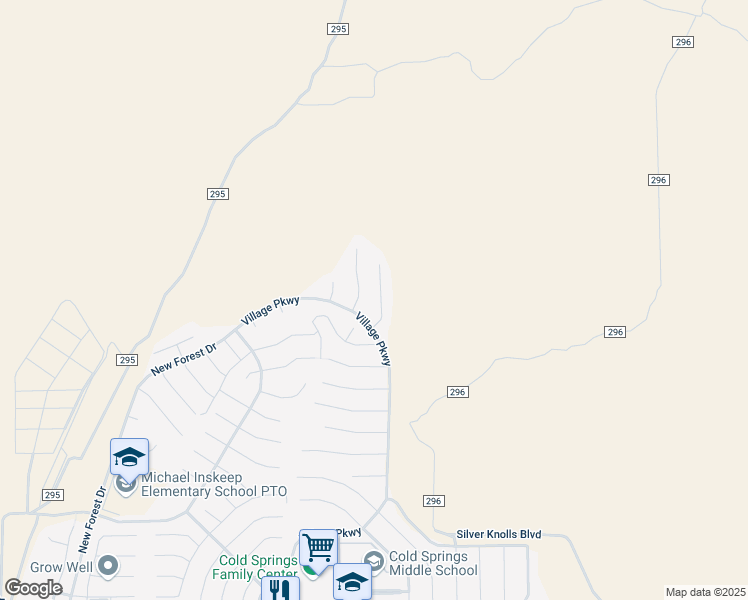 map of restaurants, bars, coffee shops, grocery stores, and more near in Cold Springs