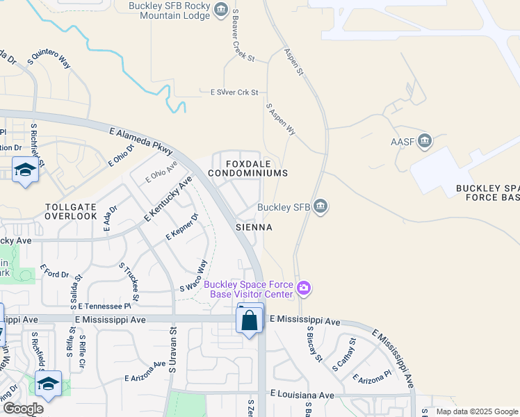 map of restaurants, bars, coffee shops, grocery stores, and more near 972 South Zeno Way in Aurora