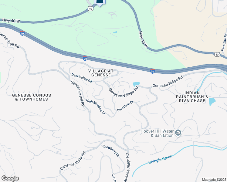 map of restaurants, bars, coffee shops, grocery stores, and more near 23696 Pondview Place in Golden