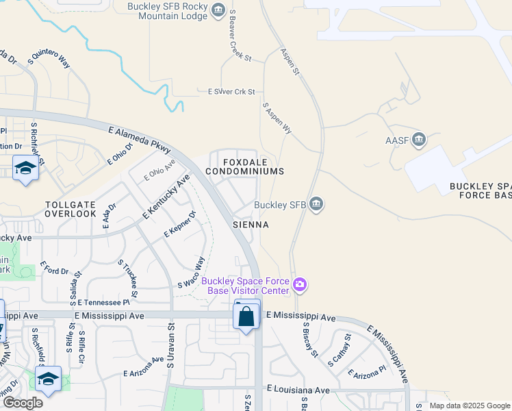map of restaurants, bars, coffee shops, grocery stores, and more near 972 South Zeno Way in Aurora