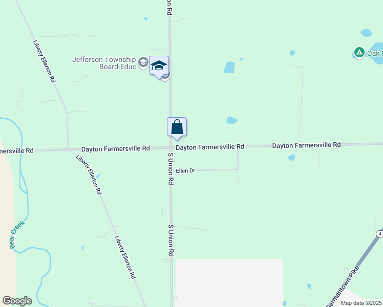 map of restaurants, bars, coffee shops, grocery stores, and more near 6910 Dayton Farmersville Rd in Dayton
