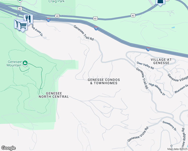 map of restaurants, bars, coffee shops, grocery stores, and more near 738 Chimney Creek Drive in Golden