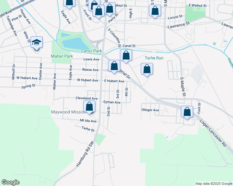 map of restaurants, bars, coffee shops, grocery stores, and more near 843 3rd Street in Lancaster