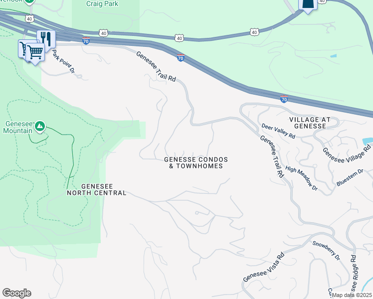 map of restaurants, bars, coffee shops, grocery stores, and more near 770 Chimney Creek Drive in Golden