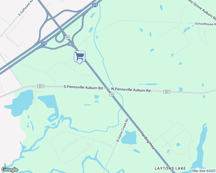 map of restaurants, bars, coffee shops, grocery stores, and more near 555 Harding Highway in Penns Grove