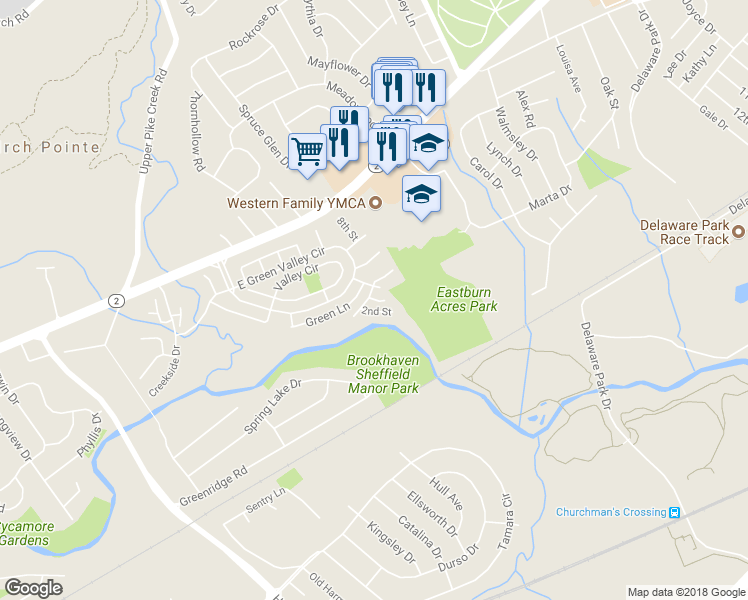 map of restaurants, bars, coffee shops, grocery stores, and more near 404 3rd Street in Newark