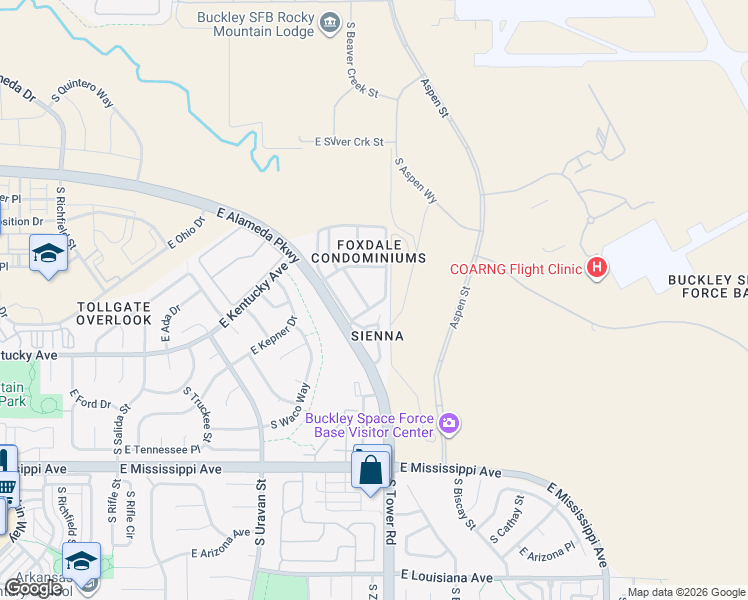 map of restaurants, bars, coffee shops, grocery stores, and more near 943 South Zeno Way in Aurora