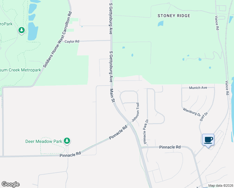 map of restaurants, bars, coffee shops, grocery stores, and more near 103 Trace Court in Moraine