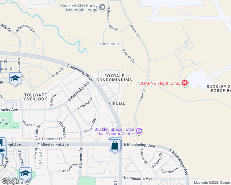 map of restaurants, bars, coffee shops, grocery stores, and more near 943 South Zeno Way in Aurora