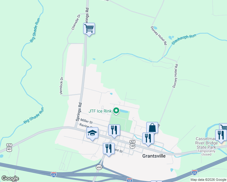 map of restaurants, bars, coffee shops, grocery stores, and more near 155 Locker Lane in Grantsville