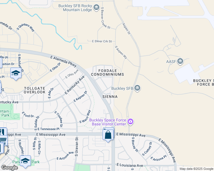 map of restaurants, bars, coffee shops, grocery stores, and more near 943 South Zeno Way in Aurora