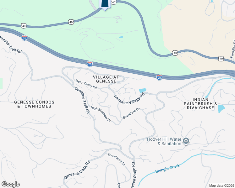 map of restaurants, bars, coffee shops, grocery stores, and more near 23696 Pondview Place in Golden