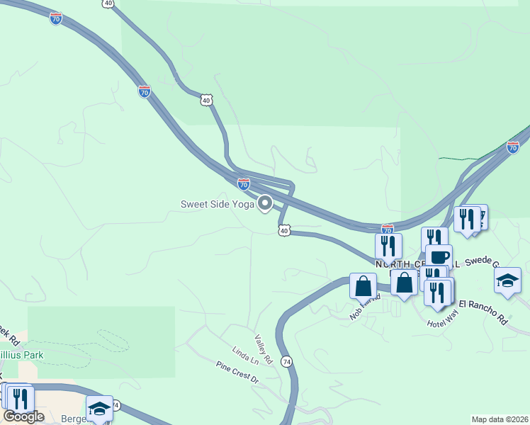map of restaurants, bars, coffee shops, grocery stores, and more near 29793 Ruby Ranch Road in Evergreen