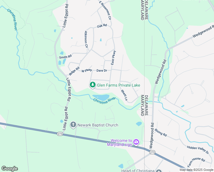 map of restaurants, bars, coffee shops, grocery stores, and more near 4 East Parkway in Elkton