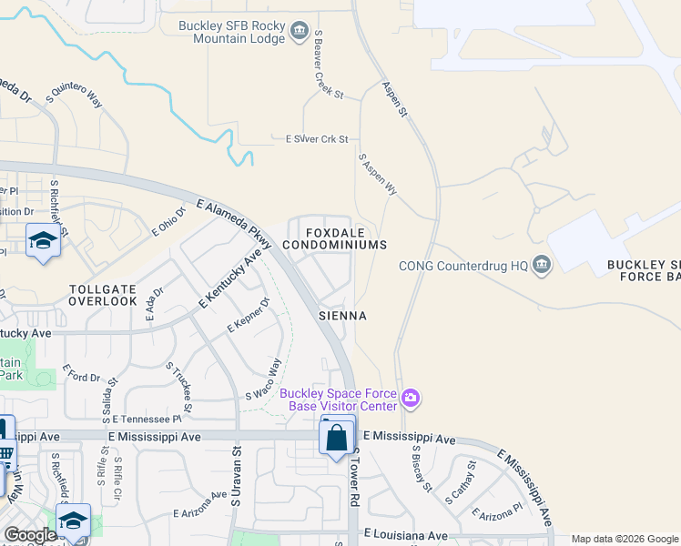 map of restaurants, bars, coffee shops, grocery stores, and more near 943 South Zeno Way in Aurora