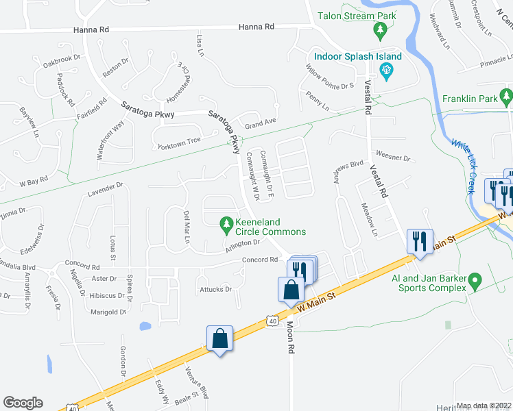 map of restaurants, bars, coffee shops, grocery stores, and more near 4546 Connaught West Drive in Plainfield