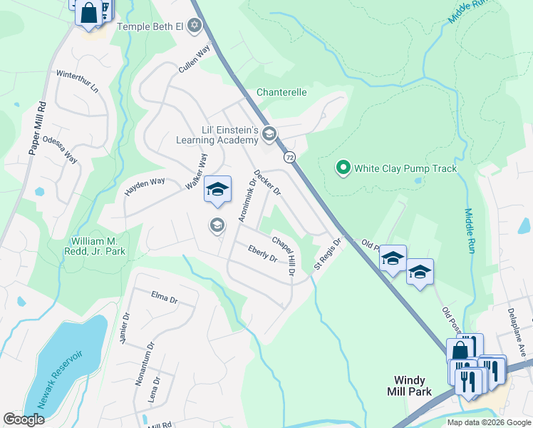 map of restaurants, bars, coffee shops, grocery stores, and more near 11 Balanger Road in Newark