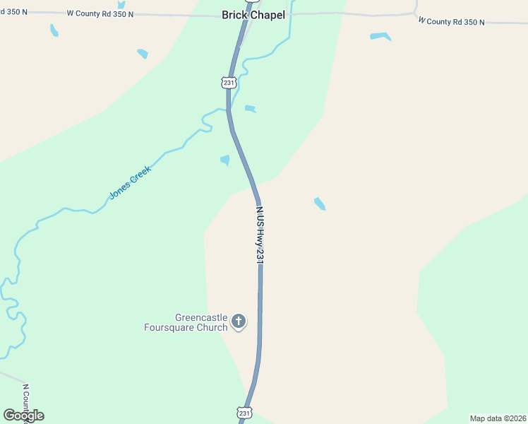 map of restaurants, bars, coffee shops, grocery stores, and more near 2874 North US Highway 231 in Greencastle