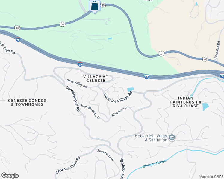 map of restaurants, bars, coffee shops, grocery stores, and more near 23696 Pondview Place in Golden