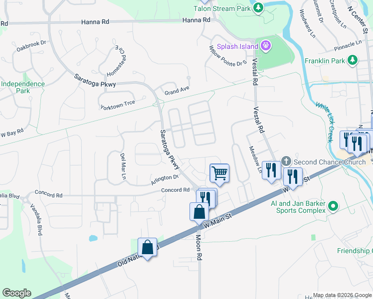 map of restaurants, bars, coffee shops, grocery stores, and more near 4549 Connaught East Drive in Plainfield