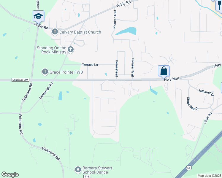 map of restaurants, bars, coffee shops, grocery stores, and more near 704 Hummingbird Lane in Hannibal