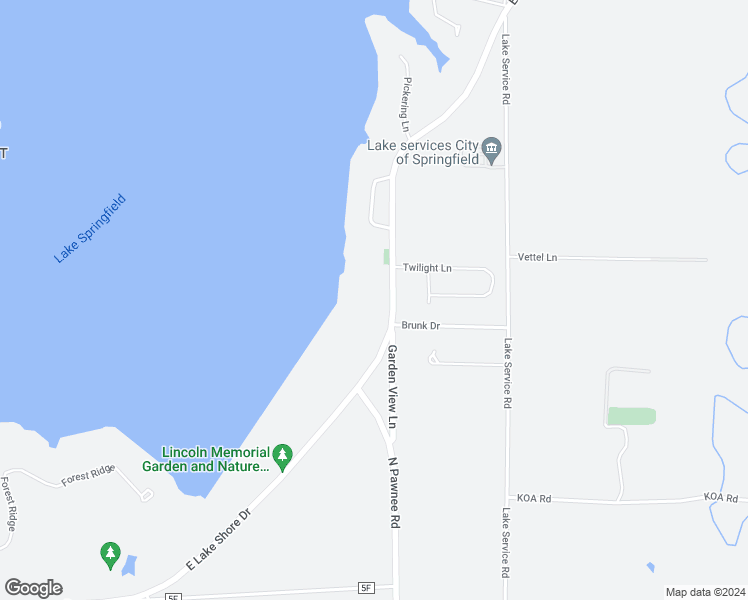 map of restaurants, bars, coffee shops, grocery stores, and more near 1903 East Lake Shore Drive in Springfield