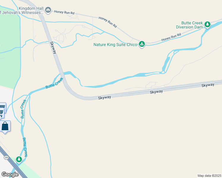 map of restaurants, bars, coffee shops, grocery stores, and more near 1967 Skyway in Chico