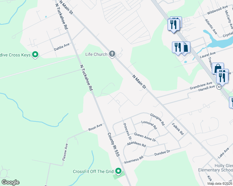 map of restaurants, bars, coffee shops, grocery stores, and more near 1449 N Main St in Monroe Township