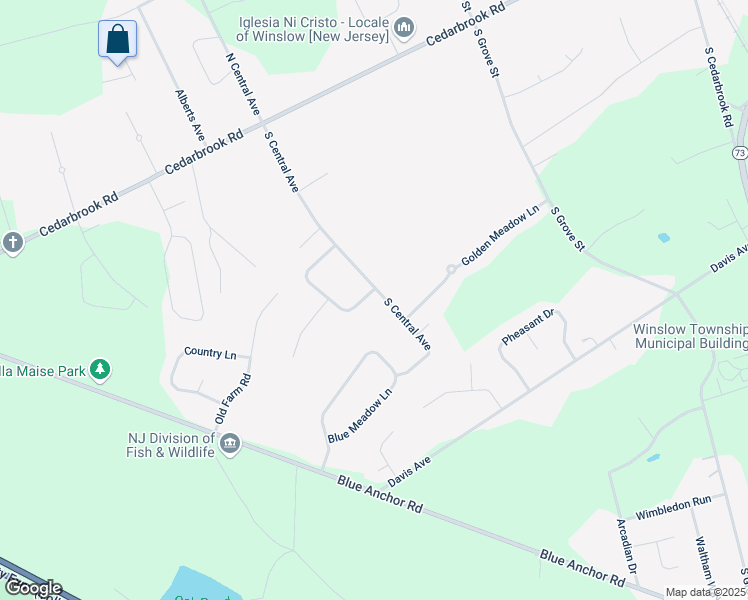 map of restaurants, bars, coffee shops, grocery stores, and more near 42 South Central Avenue in Sicklerville