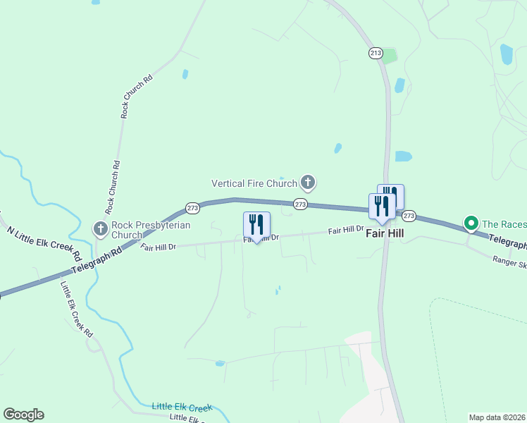 map of restaurants, bars, coffee shops, grocery stores, and more near 4340 Telegraph Road in Elkton