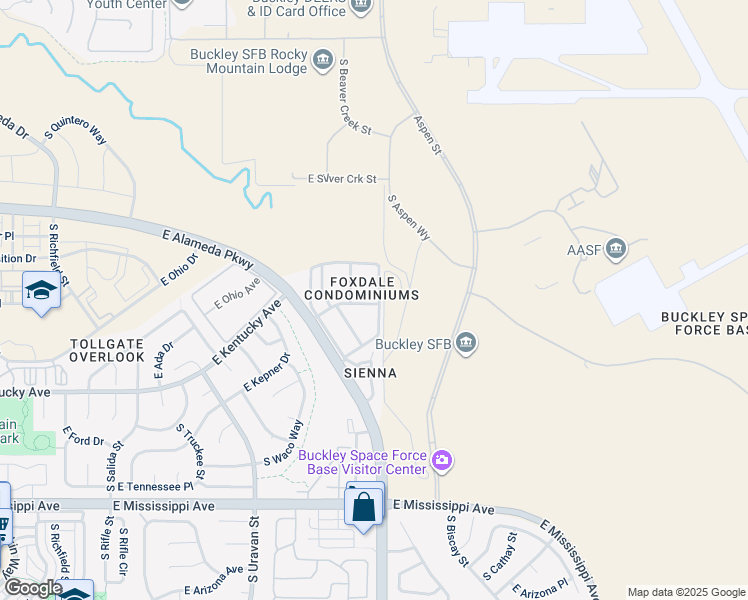 map of restaurants, bars, coffee shops, grocery stores, and more near 913 South Zeno Way in Aurora
