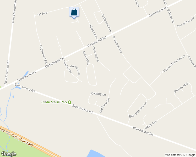 map of restaurants, bars, coffee shops, grocery stores, and more near 16 Woodside Lane in Winslow Township