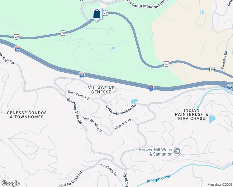 map of restaurants, bars, coffee shops, grocery stores, and more near 23850 Genesee Village Road in Golden