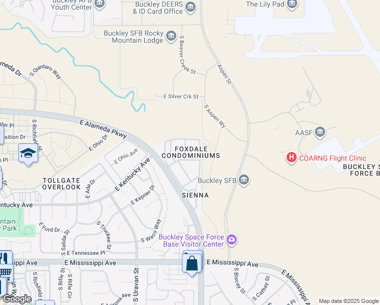 map of restaurants, bars, coffee shops, grocery stores, and more near 18493 East Kepner Place in Aurora