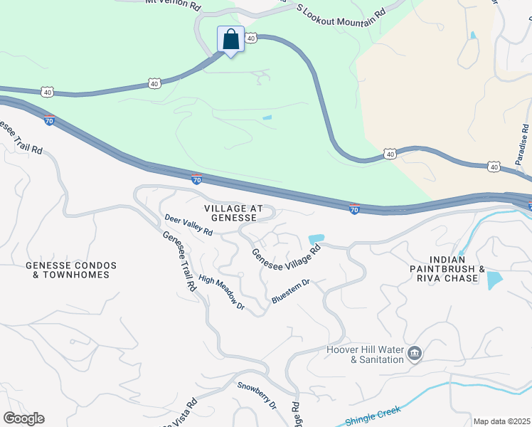map of restaurants, bars, coffee shops, grocery stores, and more near 23850 Genesee Village Road in Golden