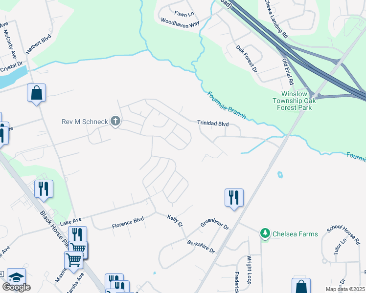 map of restaurants, bars, coffee shops, grocery stores, and more near 402 Paradise Road in Monroe