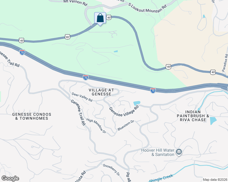 map of restaurants, bars, coffee shops, grocery stores, and more near 23850 Genesee Village Road in Golden