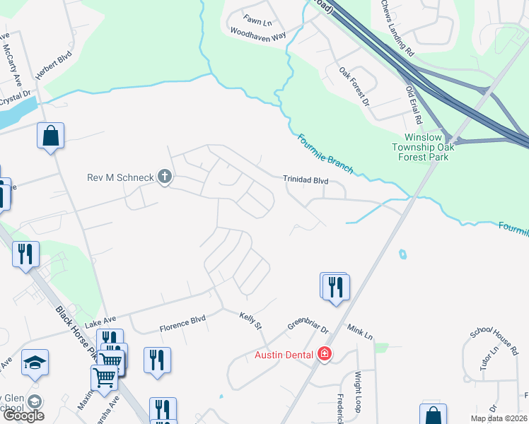 map of restaurants, bars, coffee shops, grocery stores, and more near 538 Barbados Drive in Monroe