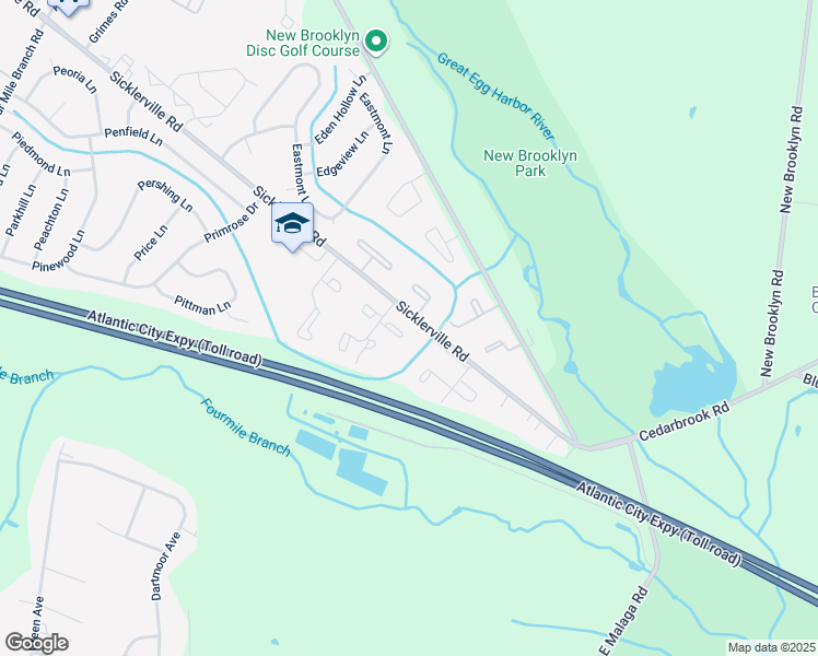map of restaurants, bars, coffee shops, grocery stores, and more near 10 Maureen Court in Winslow Township