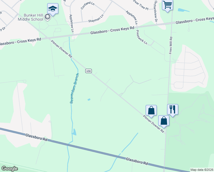 map of restaurants, bars, coffee shops, grocery stores, and more near 1709 Pitman Downer Road in Monroe