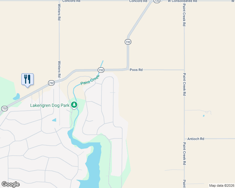 map of restaurants, bars, coffee shops, grocery stores, and more near 592 Skodborg Drive in Eaton